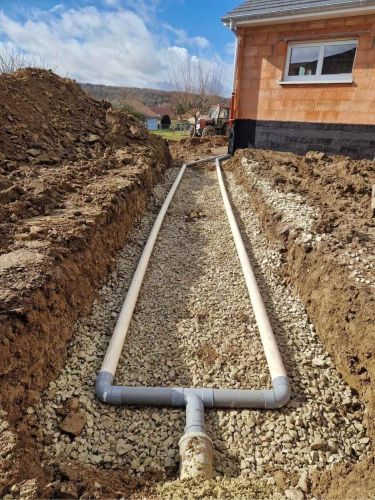 Branchement eau pluviale avec bassin d'épandage